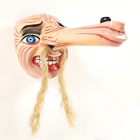 Mask with a long nose and blond mustache