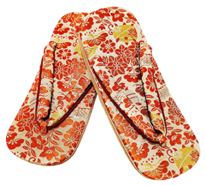 flip flops with floral fabric